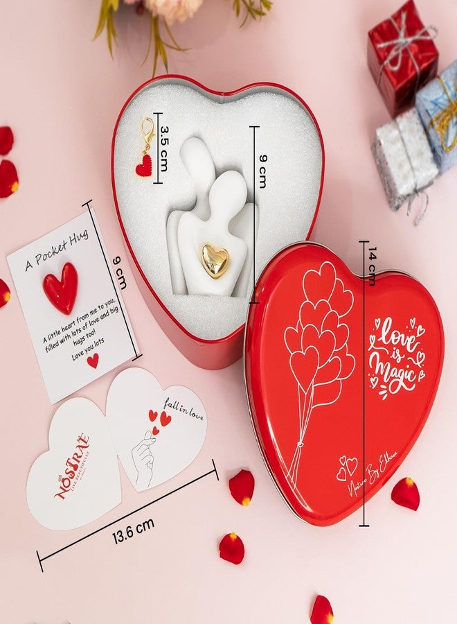 Ekhasa Nostrae by Ekhasa Cute Couples Show Pieces Gift Box for Valentines Day | Romantic Love Showpieces Gift Item or Birthday Gift | Charm, Pocket Hug Card Heart Gift Box - Image 3